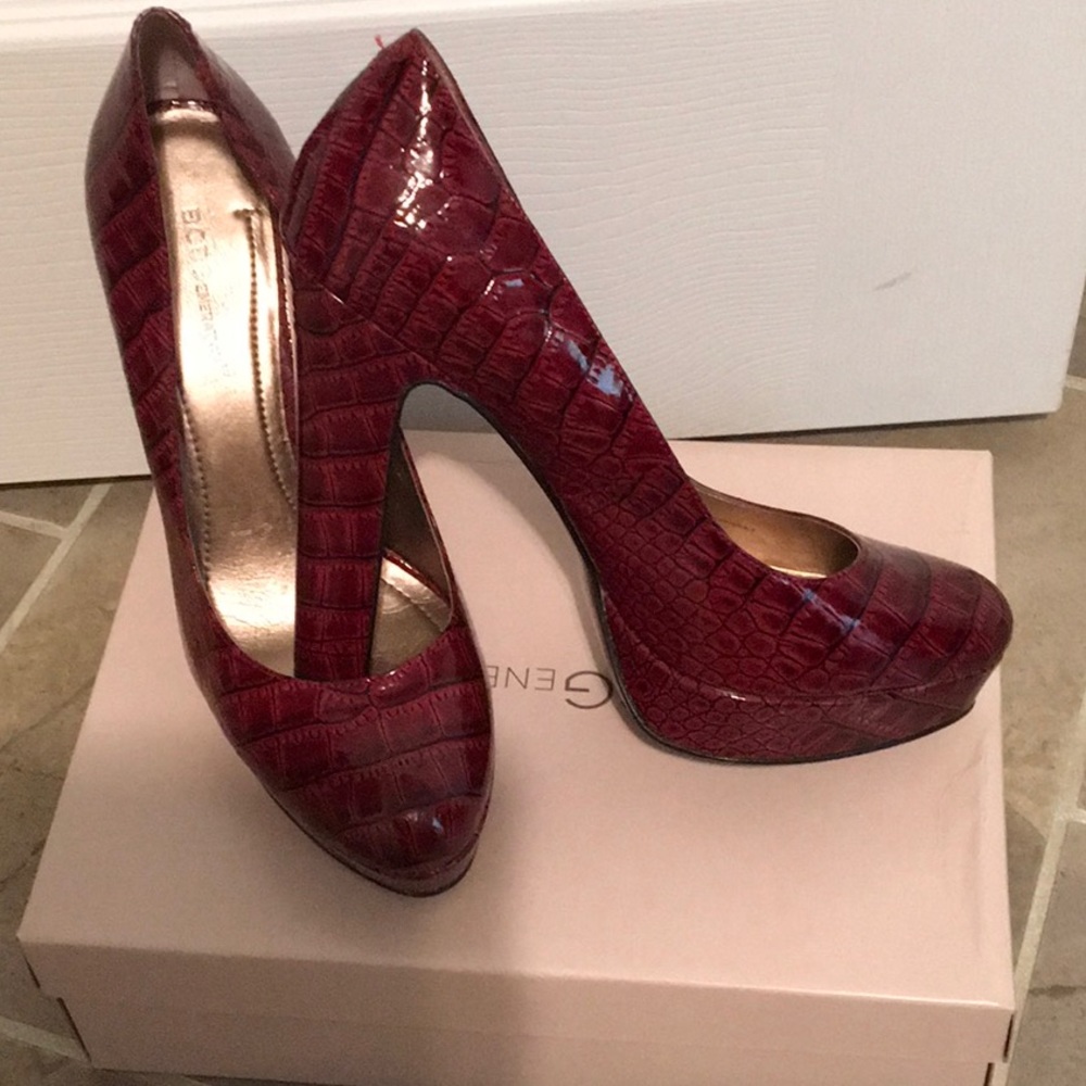 Red platform heels